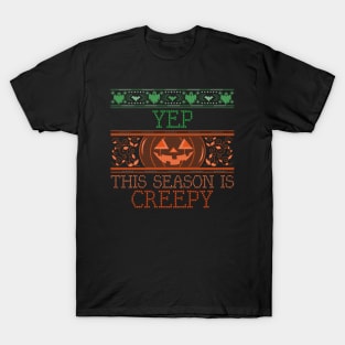 Orange Spooky Halloween Pumkin Scary Fun Costume Artwork T-Shirt